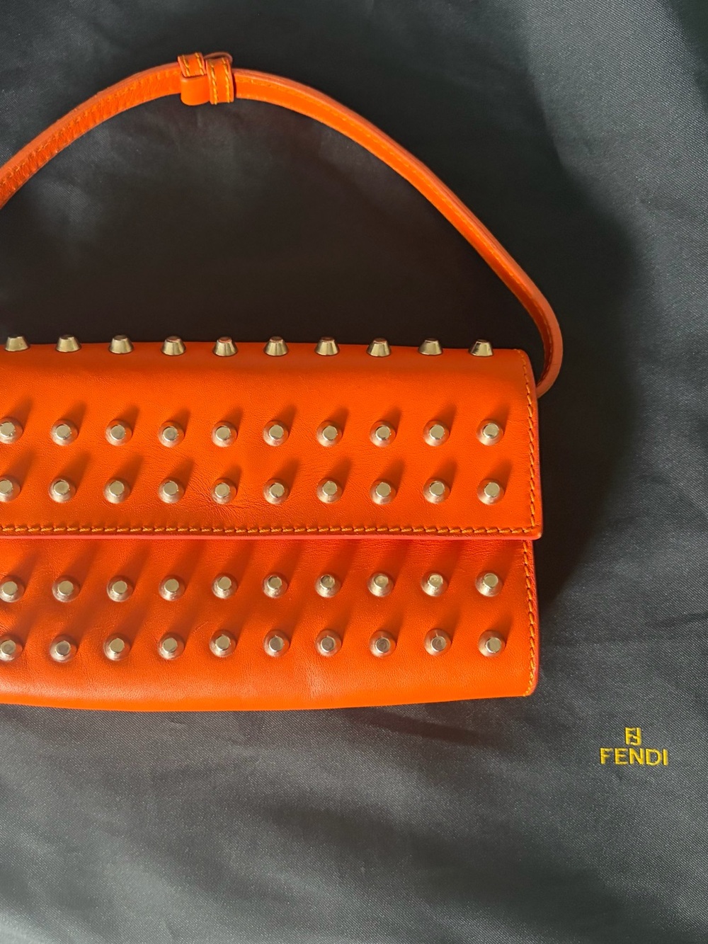 Fendi Studs Hand Pouch Bag